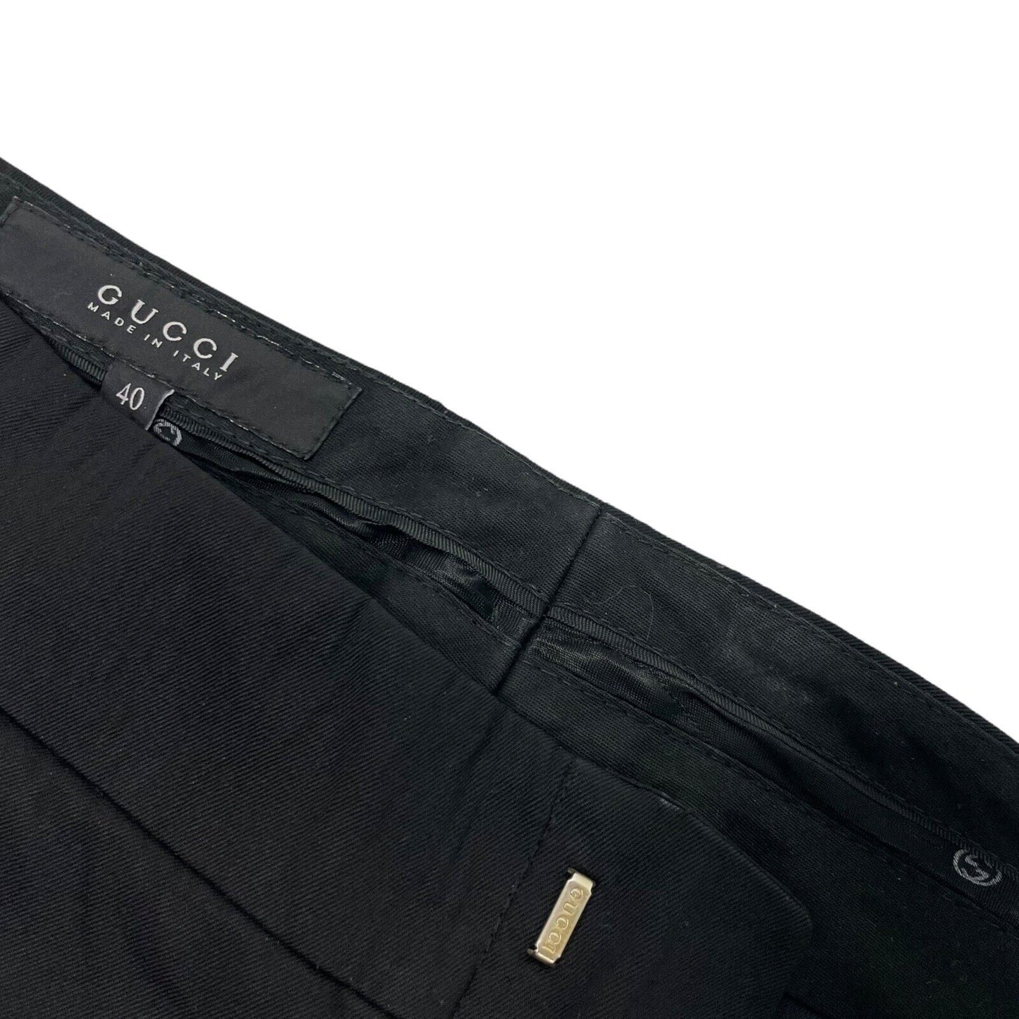 00’s Gucci Flared Trousers Black 40IT 29w 30l Made In Italy