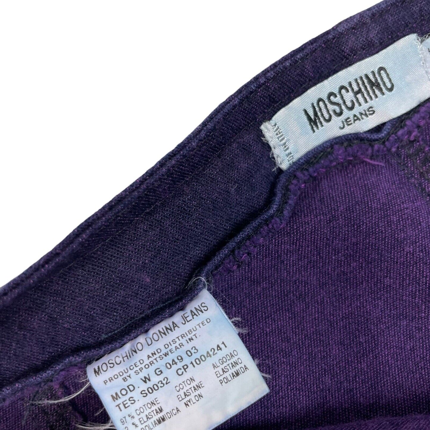 Vintage Moschino Jeans Denim Skirt Ombre Purple Pink Made In Italy 30w