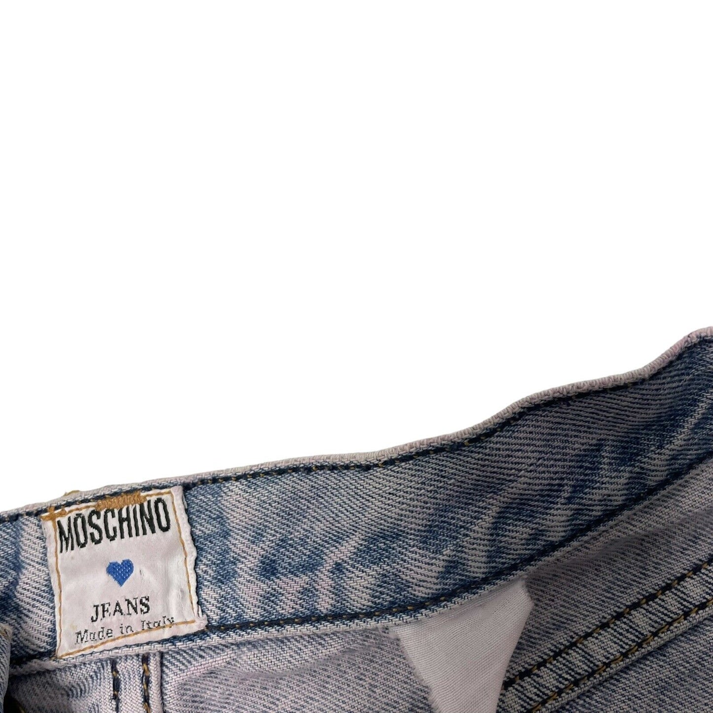 Vintage Moschino Jeans Blue Denim With Pink Tint 26w 27l Italian Designer