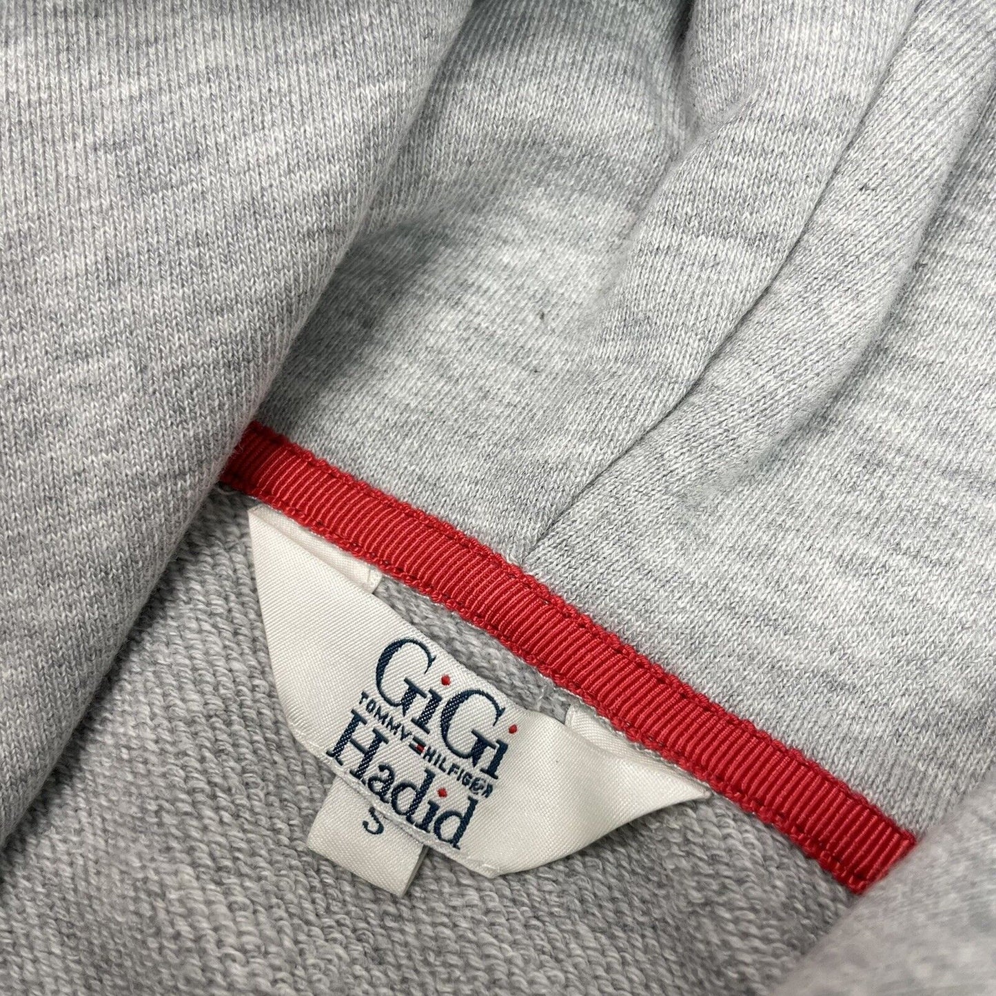 Tommy Hilfiger x Gigi Hadid Grey Hoodie Women’s Boxy Small Embroidered