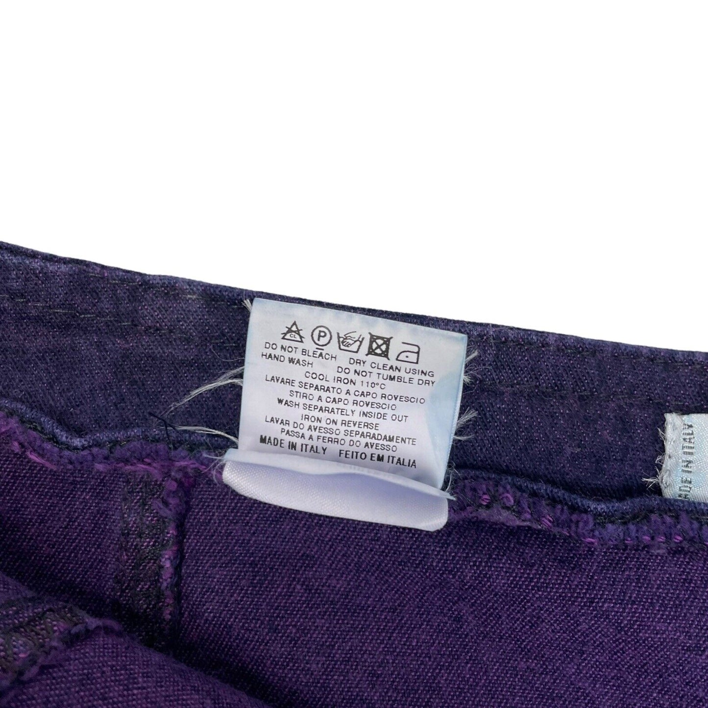 Vintage Moschino Jeans Denim Skirt Ombre Purple Pink Made In Italy 30w