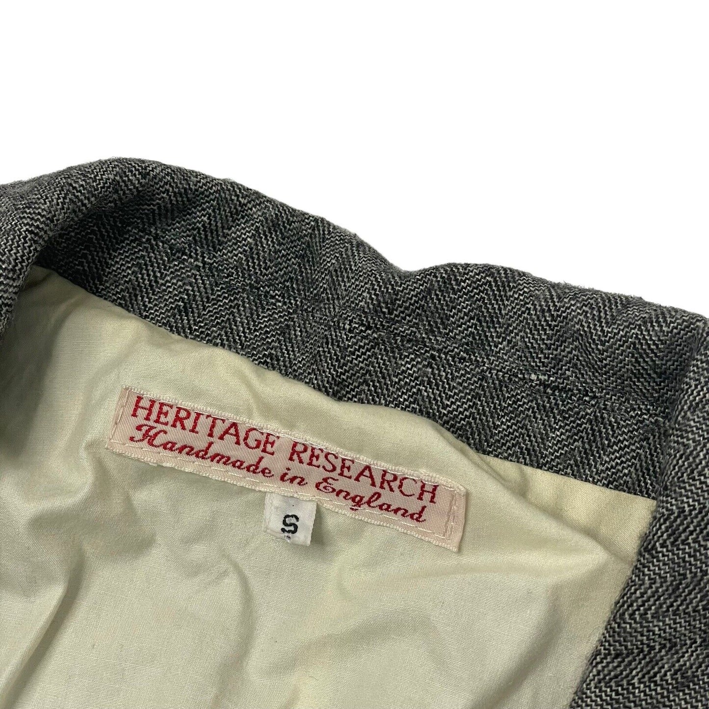 00’s Heritage Research Grey Wool Jacket Made In England Handmade Mens Small