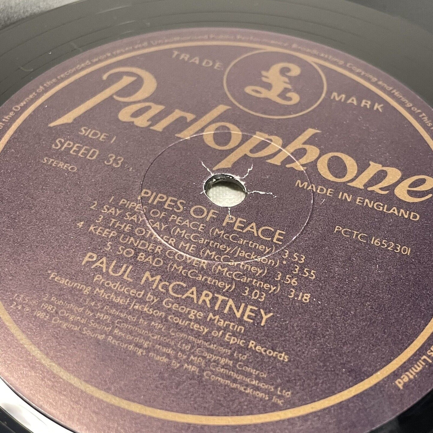 1983 Paul McCartney Vinyl Pipes Of Peace Made In England