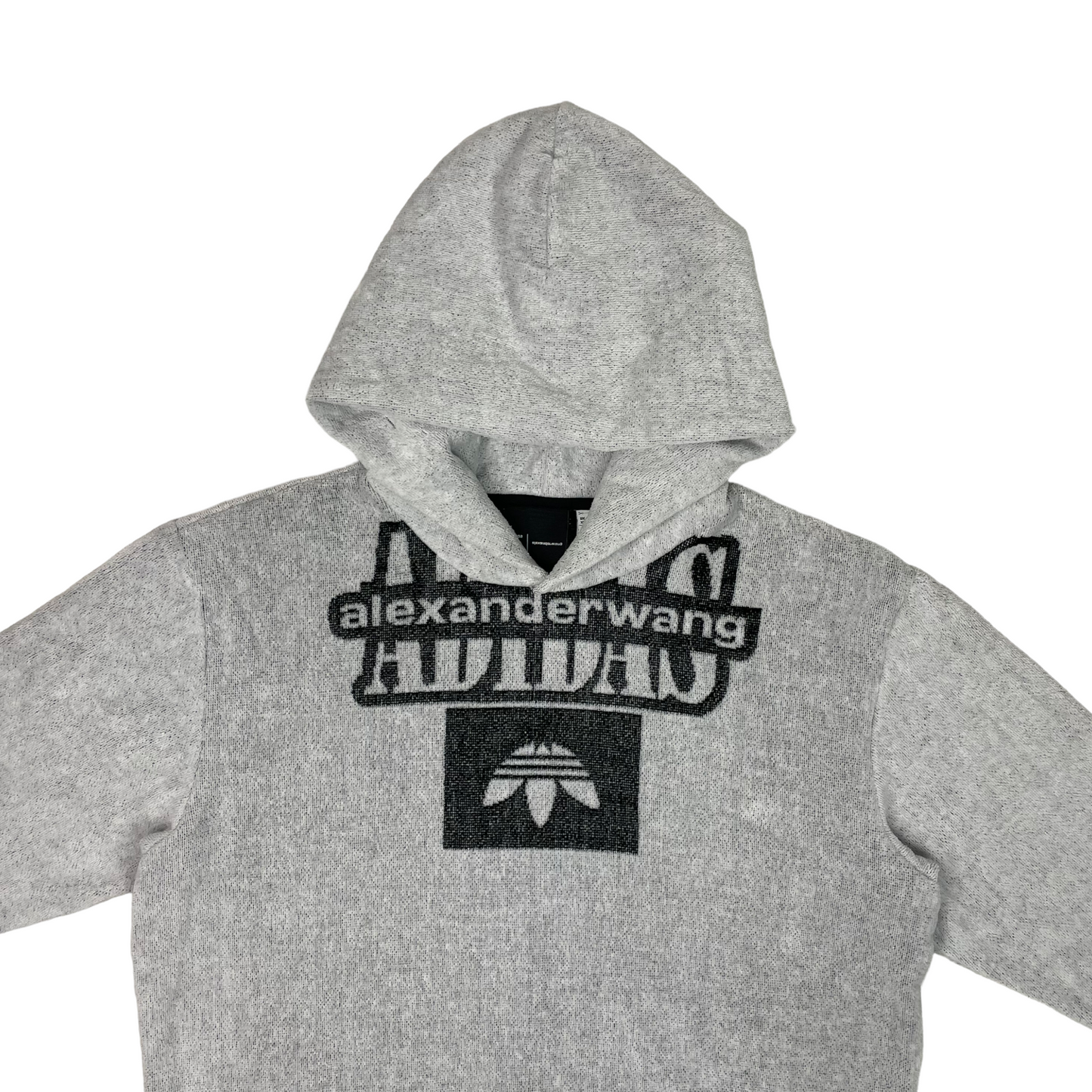 SS19 Alexander Wang x Adidas Terry Towelling Hoodie Mens Small Grey And Black