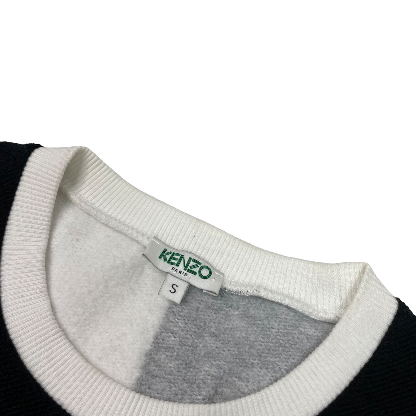 Kenzo Crew Neck Jumper Cube Two Tone White/Black Made In Portugal Womens Small