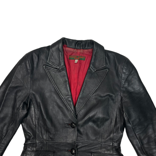 Vintage Katharine Hamnett Leather Coat Women's Medium Black Made In UK Trench