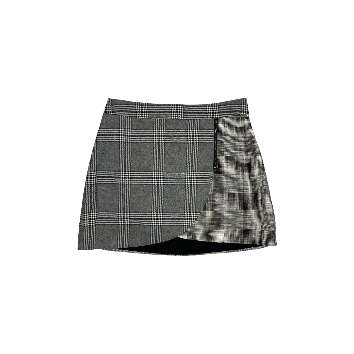 Alice + Olivia Striped Check Skirt Grey US6 28w