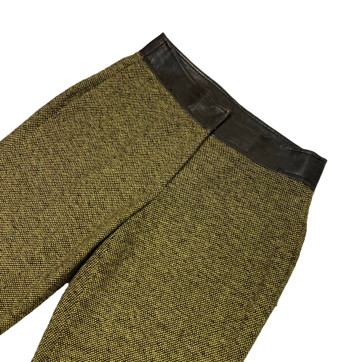 Vintage DKNY Wool Fleck Trouser Yellow Brown Womens UK10 Wool