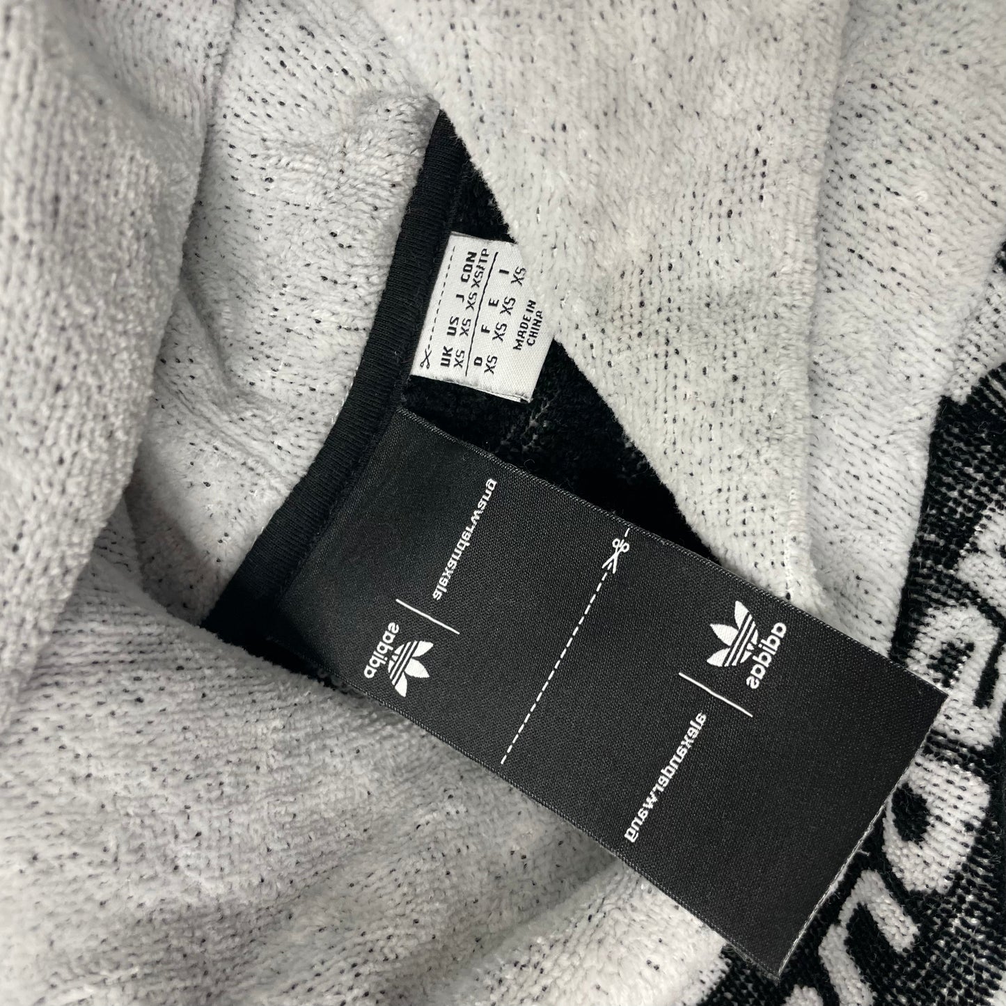 SS19 Alexander Wang x Adidas Terry Towelling Hoodie Mens Small Grey And Black