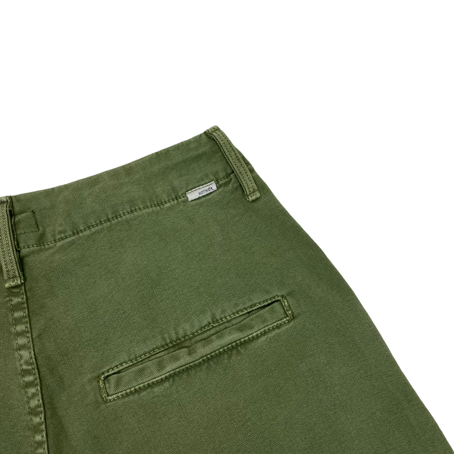 NWT Mother Trouser High Waisted Seamed Curbside Heel Green Avocado 28w 34l