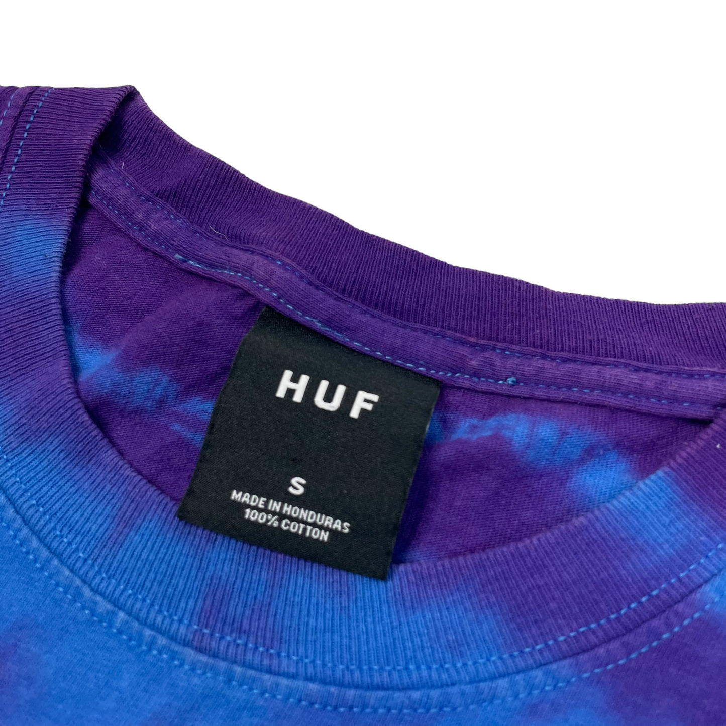 HUF x James Jarvis Long Sleeve T-Shirt Mens Small Tie Dye Blue And Purple