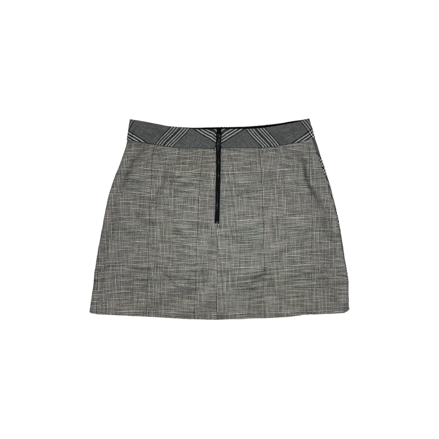 Alice + Olivia Striped Check Skirt Grey US6 28w