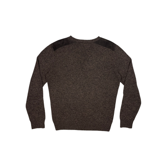 APC Crew Neck Shoulder Patch Jumper Mens Medium Brown Wool/Cashmere Blend