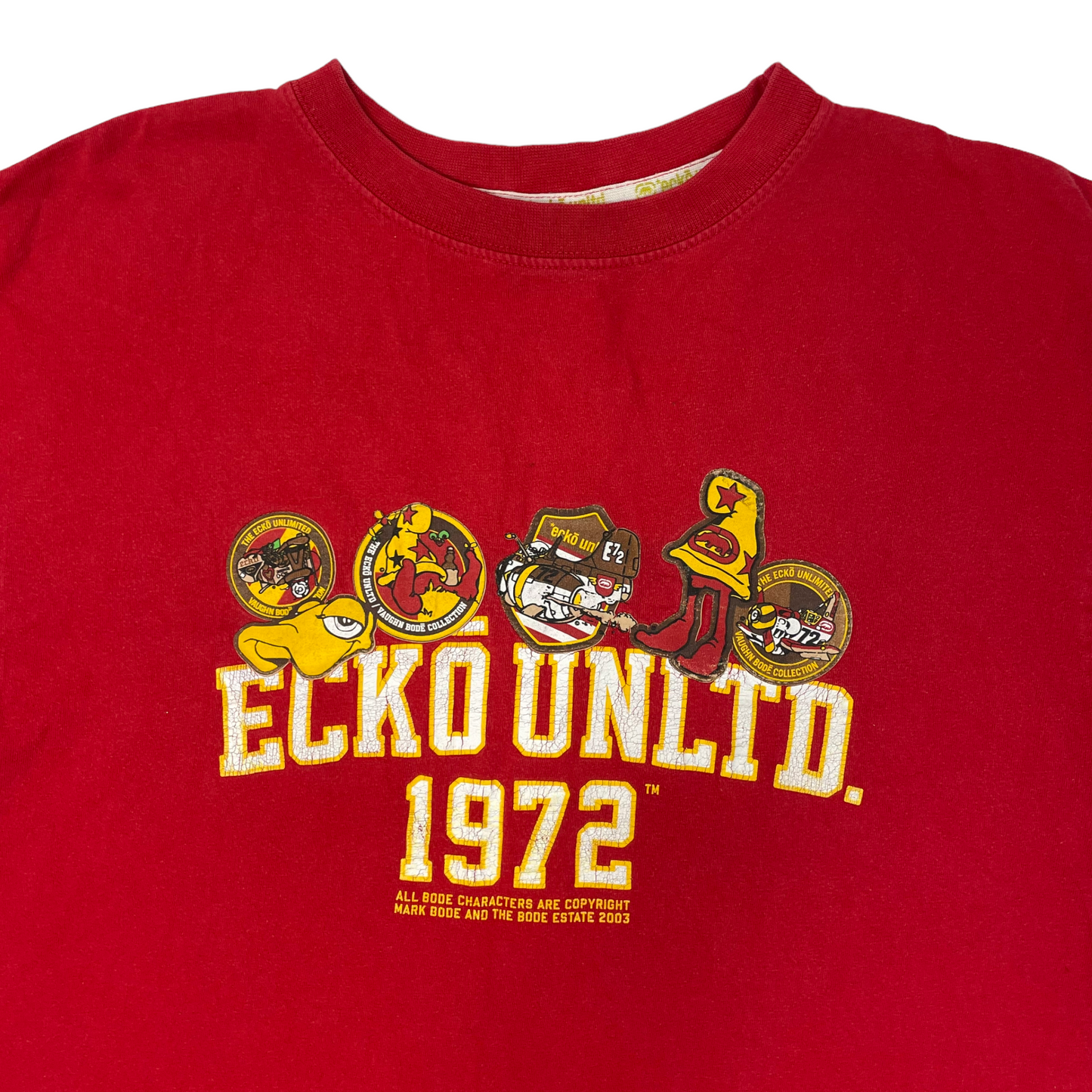 y2k Ecko Vaughn Bodē Collection T-Shirt Red Mens Medium With Graphic Print