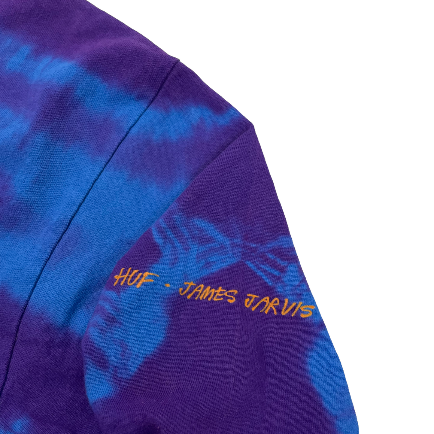 HUF x James Jarvis Long Sleeve T-Shirt Mens Small Tie Dye Blue And Purple