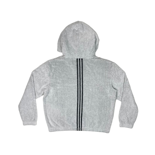 SS19 Alexander Wang x Adidas Terry Towelling Hoodie Mens Small Grey And Black